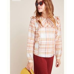 Anthropologie Current Air Polly Ruffled Peasant Blouse
